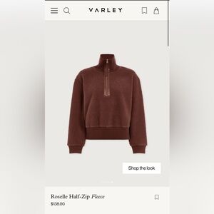 New - Varley Roselle Half-Zip Fleece - Mahogany - Small